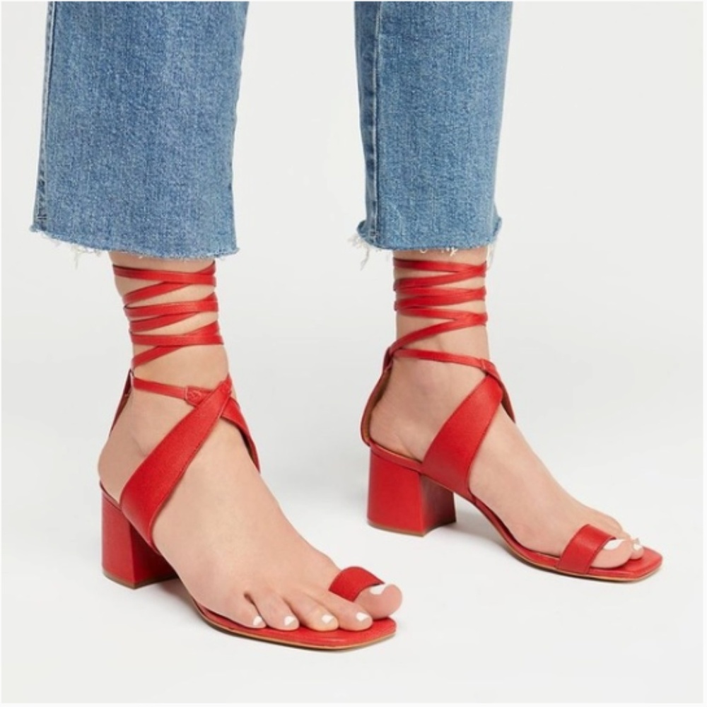 Free People Laci Heel Lace Up Tie Shoes